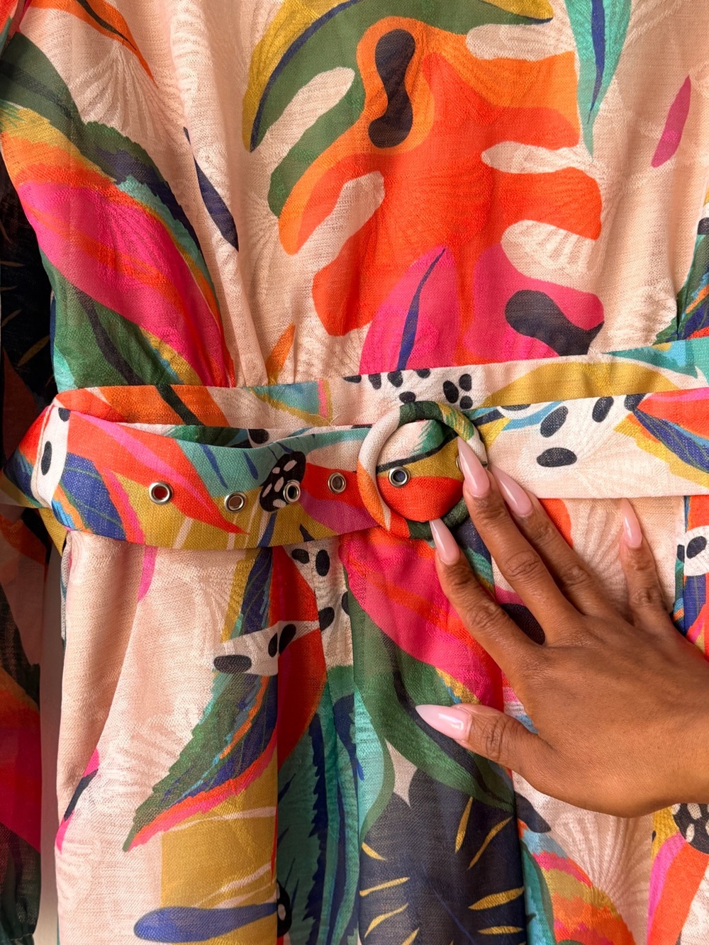 TCEC Multicolor Tropical Print V-Neck Romper - Picture 3 of 7